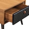 Armen Living Coco Rustic Single Drawer Oak Wood and Faux Leather Nightstand LCCOLABAL - alternate 5
